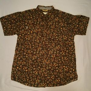 Floral print short sleeve button down shirt